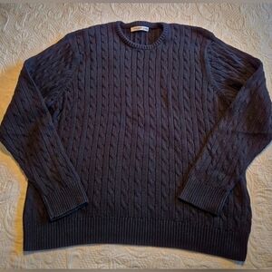 Old Navy XXXL men's black cotton cable knit sweater VGUC soft, no pilling